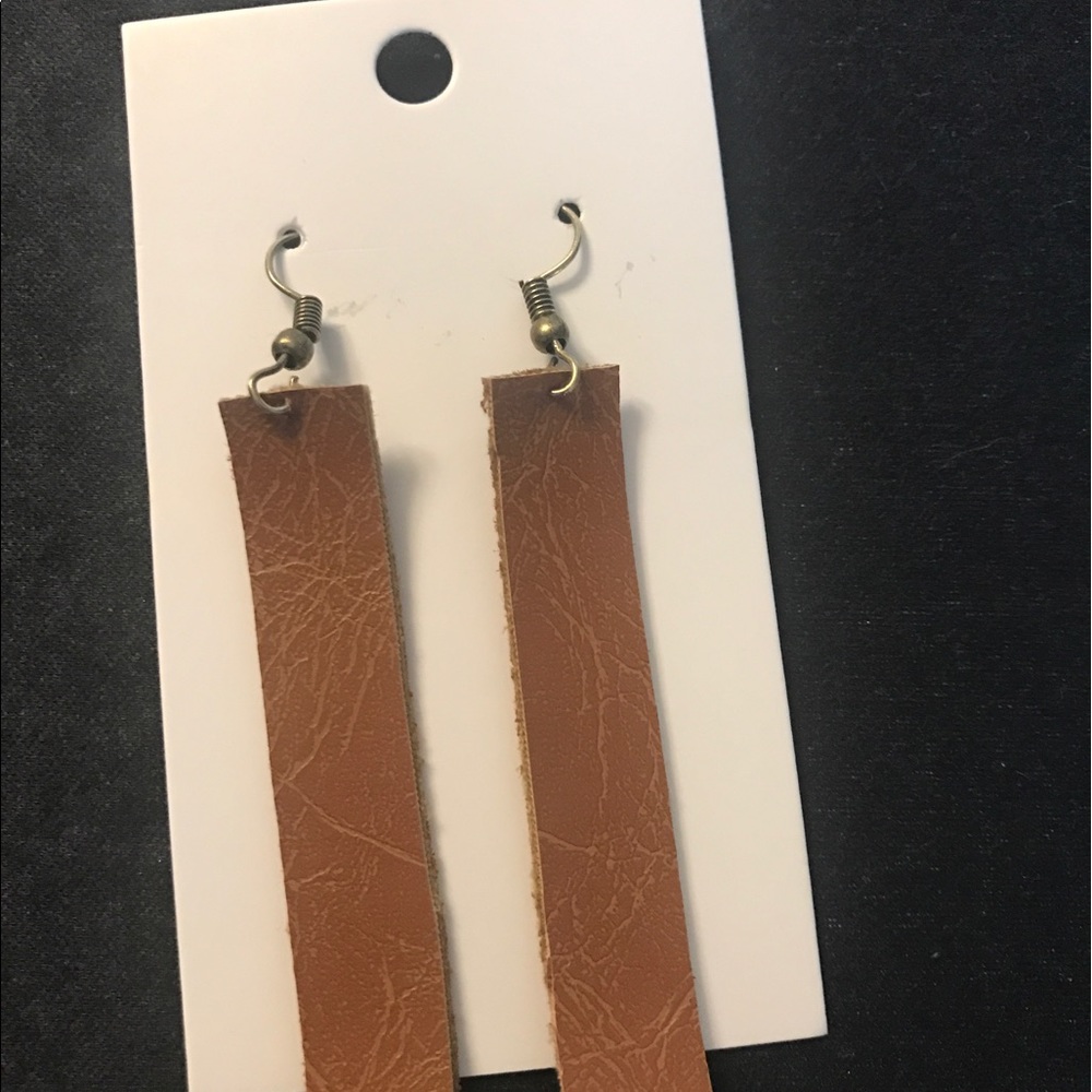 Leather Bar Earrings